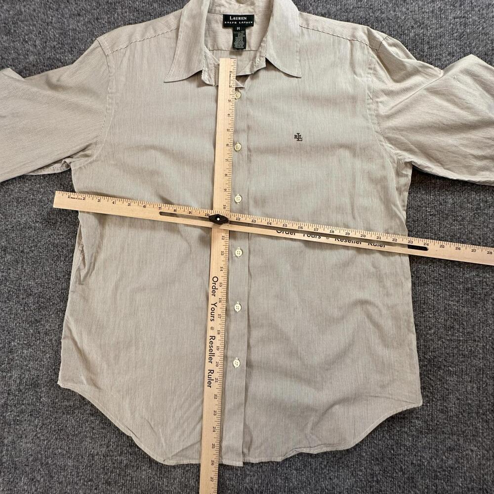 Ralph Lauren Striped Cotton Shirt Women’s 14 – Long Sleeve, Button Front Q-18 - Picture 7 of 8